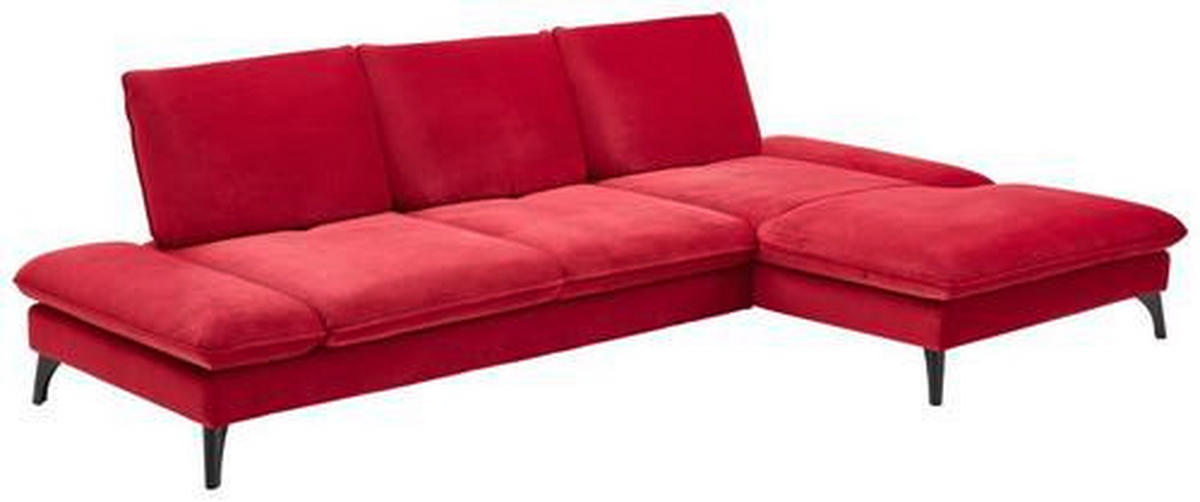 ECKSOFA Rot  - Rot/Schwarz, Design, Textil/Metall (338/176cm) - Voleo