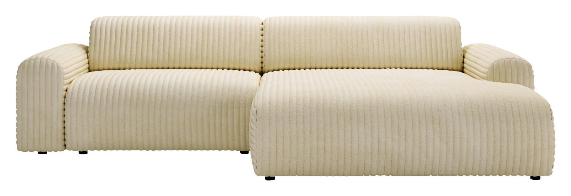 ECKSOFA in Cord Beige  - Beige/Schwarz, Design, Kunststoff/Textil (292/178cm) - Livetastic