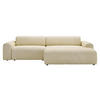 ECKSOFA Beige Cord  - Beige/Schwarz, Design, Kunststoff/Textil (292/178cm) - home24