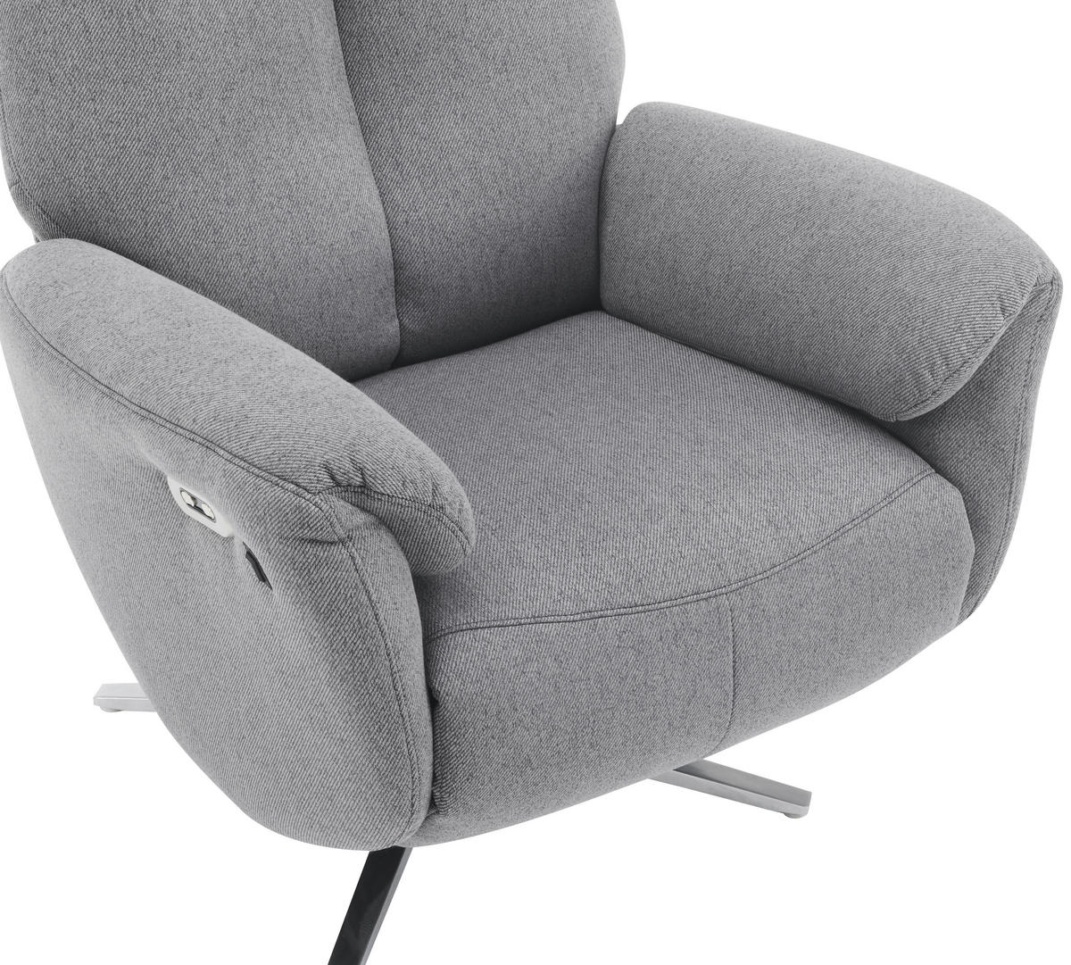 MASSAGESESSEL in Webstoff Grau  - Chromfarben/Grau, Design, Textil/Metall (79/110/85cm) - Livetastic