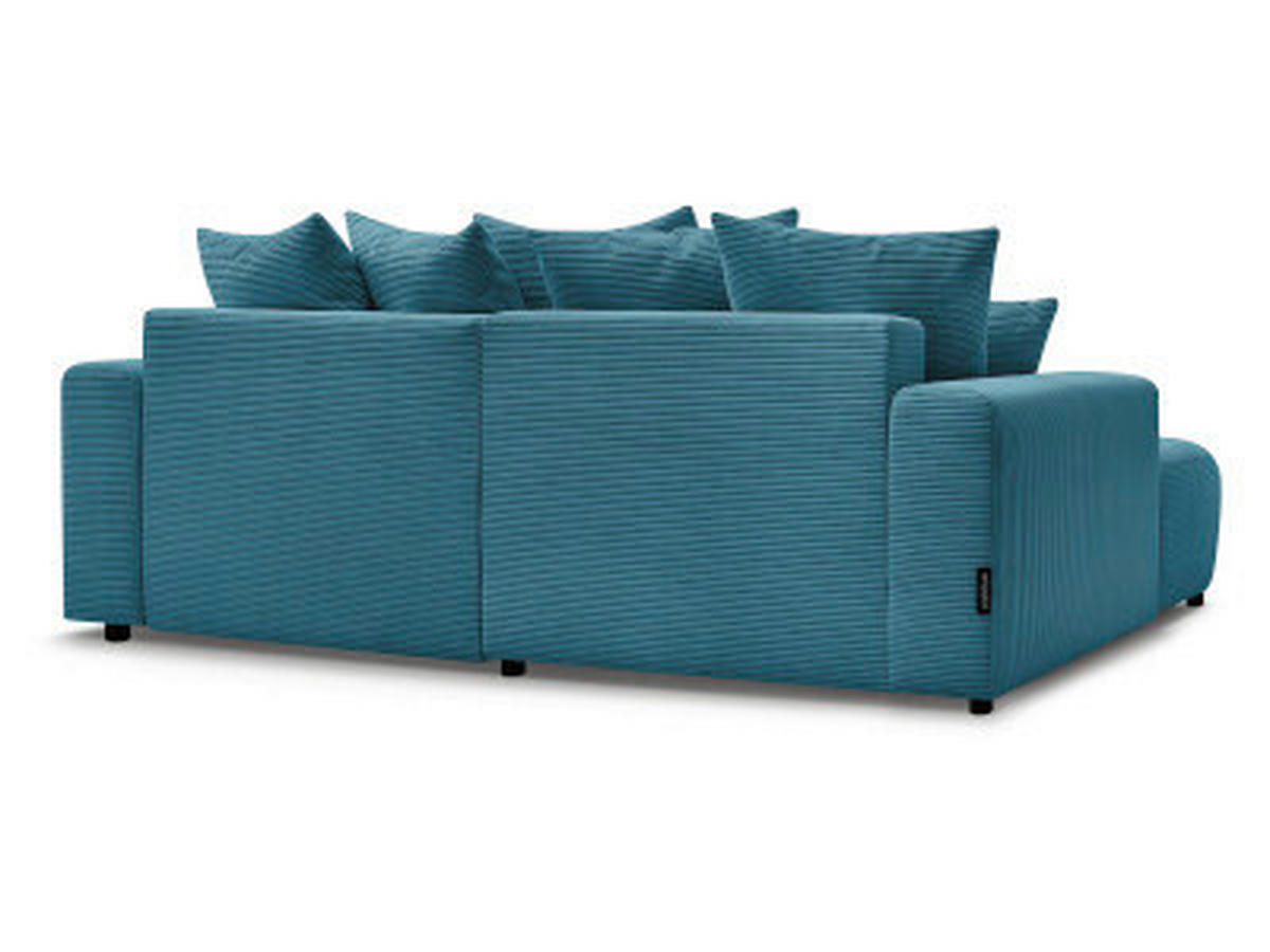 ECKSOFA Ottomane links  ATILLA Hellblau Cord  - Schwarz/Hellblau, MODERN, Kunststoff/Textil (149/244cm)