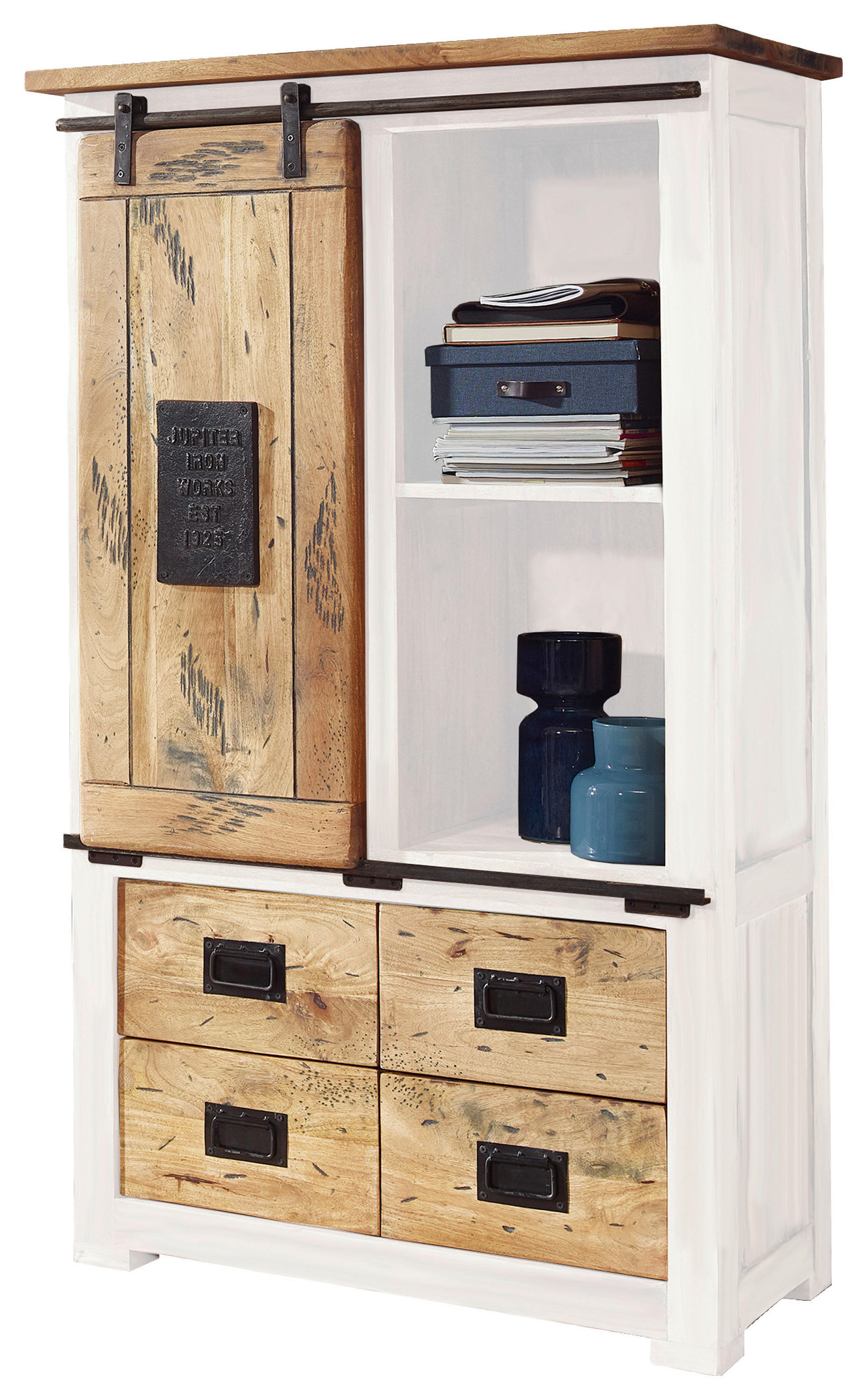 HIGHBOARD in 90/150/45 cm - Schwarz/Braun, KONVENTIONELL, Holz/Metall (90/150/45cm) - Livetastic