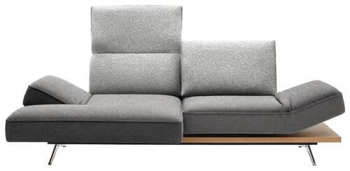 ECKSOFA in Flachgewebe Hellgrau  - Chromfarben/Hellgrau, Design, Holz/Textil (132/240cm) - Koinor