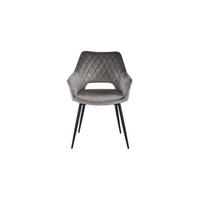 STOLICA S NASLONOM ZA RUKE  siva, crna  drvo, metal, tekstil      - siva/crna, Konvencionalno, drvo/metal (56/56/80,5cm) - Carryhome