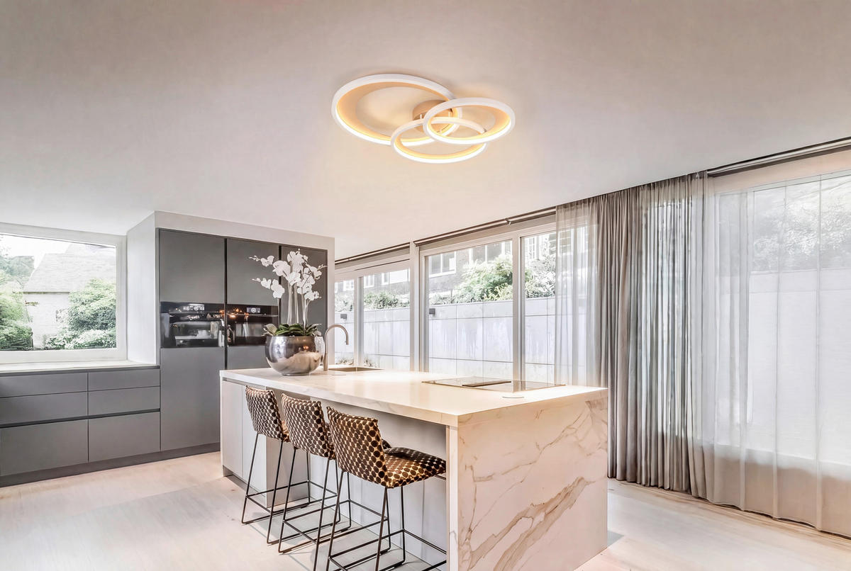 STROPNA LED-SVETILKA  Granada 36 W  3000 K 230 V  - siva/rjava, Basics, kovina (71,5/63,5/10,5cm)