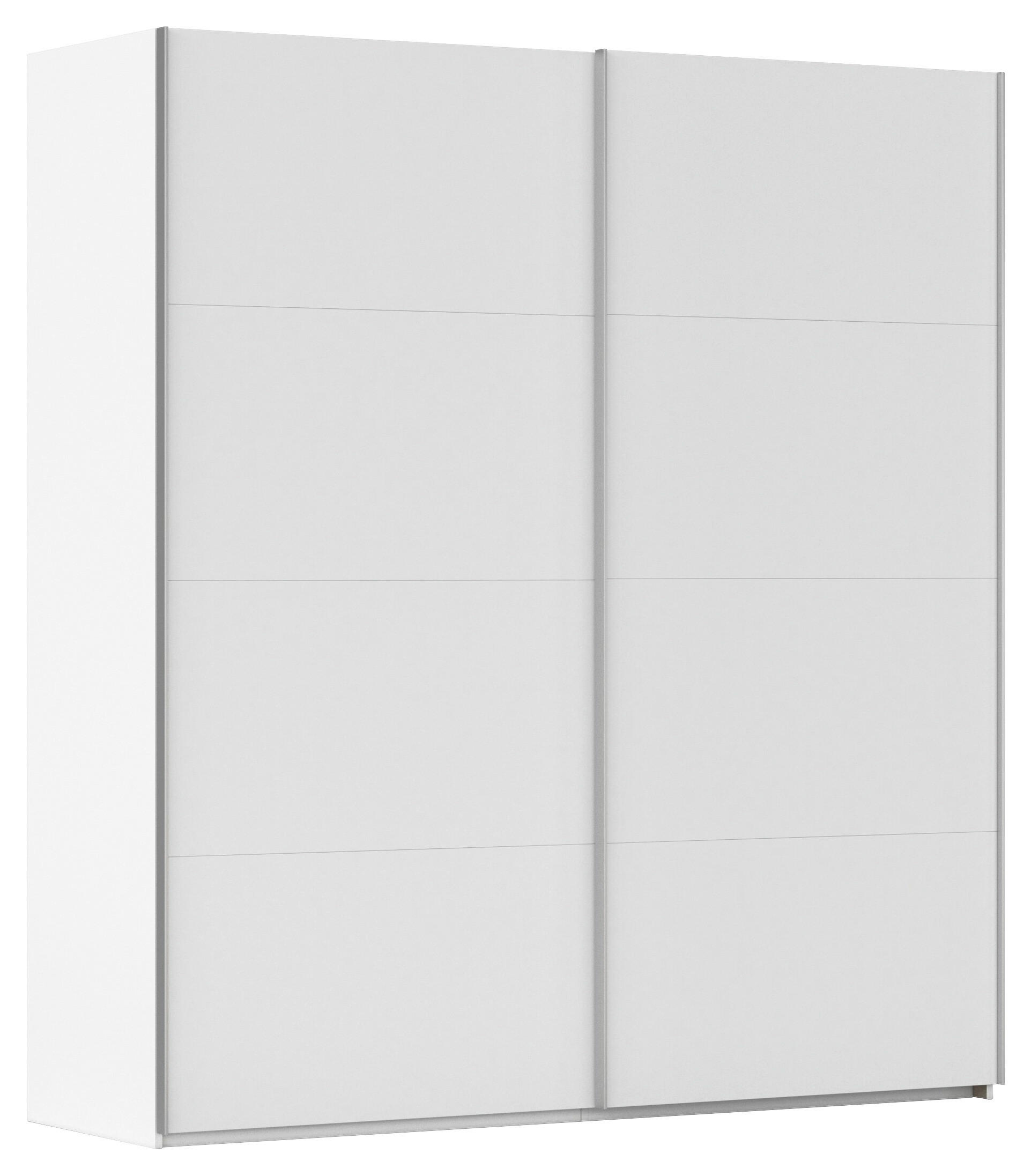 SCHWEBETÜRENSCHRANK 201/223/68 cm 2-türig Weiß  - Alufarben/Weiß, Basics, Holzwerkstoff/Metall (201/223/68cm) - Novel