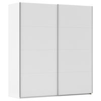 SCHWEBETÜRENSCHRANK 201/223/68 cm 2-türig Weiß  - Alufarben/Weiß, Basics, Holzwerkstoff/Metall (201/223/68cm) - Novel