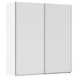 SCHWEBETÜRENSCHRANK  in Weiß  - Alufarben/Weiß, Basics, Holzwerkstoff/Metall (201/223/68cm) - Novel