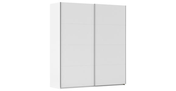 SCHWEBETÜRENSCHRANK  in Weiß  - Alufarben/Weiß, Basics, Holzwerkstoff/Metall (201/223/68cm) - Novel
