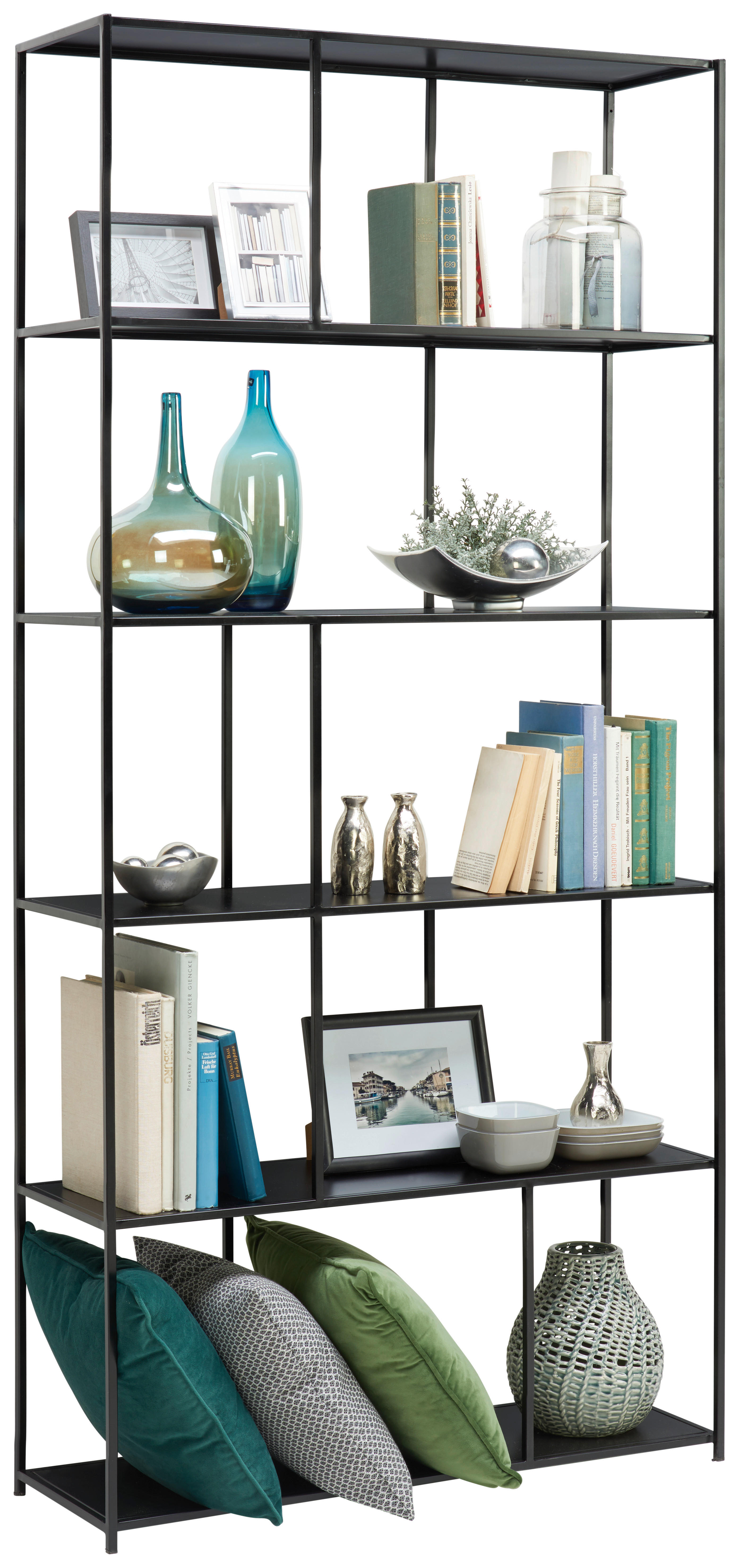 REGAL Schwarz  90/190/30 cm  - Schwarz, Design, Metall (90/190/30cm) - Carryhome