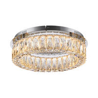 LED PLAFONJERA - boja hroma, Dizajnerski, staklo/metal (40/40/12,1cm)