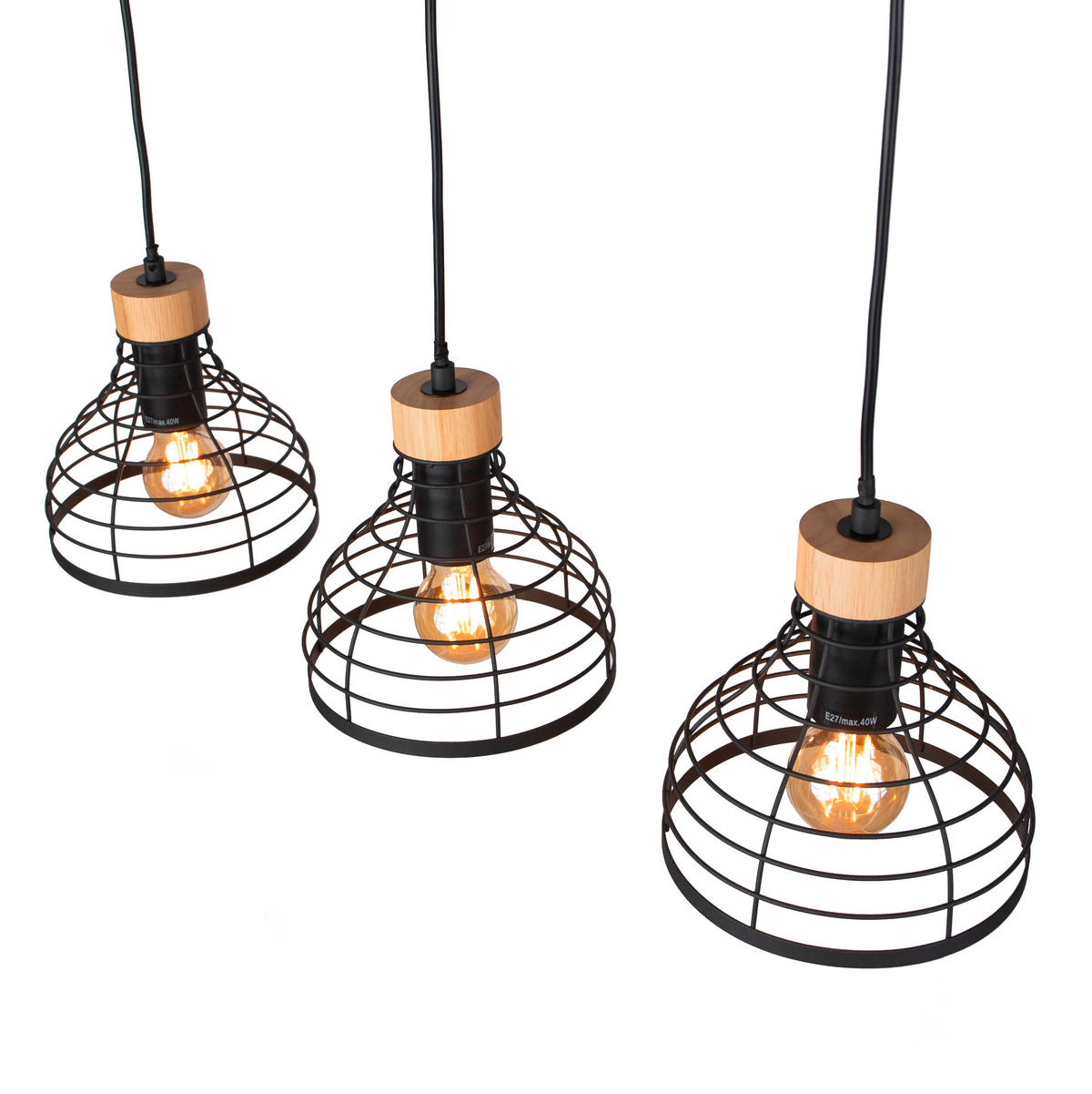 LUSTER    15/70/150 cm    - braon/crna, Trendi, drvo/metal (15/70/150cm)