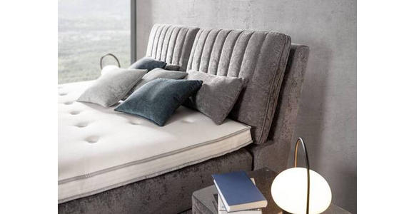 BOXSPRINGBETT 180/200 cm  in Grau  - Silberfarben/Grau, KONVENTIONELL, Textil (180/200cm) - Ambiente