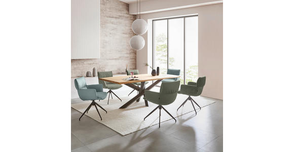 ESSTISCH Wildeiche massiv rechteckig Schwarz, Eichefarben  - Eichefarben/Schwarz, LIFESTYLE, Holz/Metall (220/100/75cm) - Linea Natura