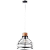 PENDELLEUCHTE 35/135 cm  - Schwarz, Natur, Holz/Metall (35/135cm) - Brilliant