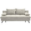 SCHLAFSOFA Samt Creme  - Creme/Schwarz, Design, Textil/Metall (205/79-96/85cm) - Novel