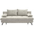 SCHLAFSOFA in Samt Creme  - Creme/Schwarz, Design, Textil/Metall (205/79-96/85cm) - Novel