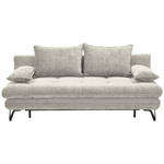 SCHLAFSOFA Samt Creme  - Creme/Schwarz, Design, Textil/Metall (205/79-96/85cm) - Novel