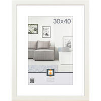 RÁM NA OBRAZY, 1 foto 30 cm x 40 cm - biela, Basics, plast/sklo (33/43/1,5cm)