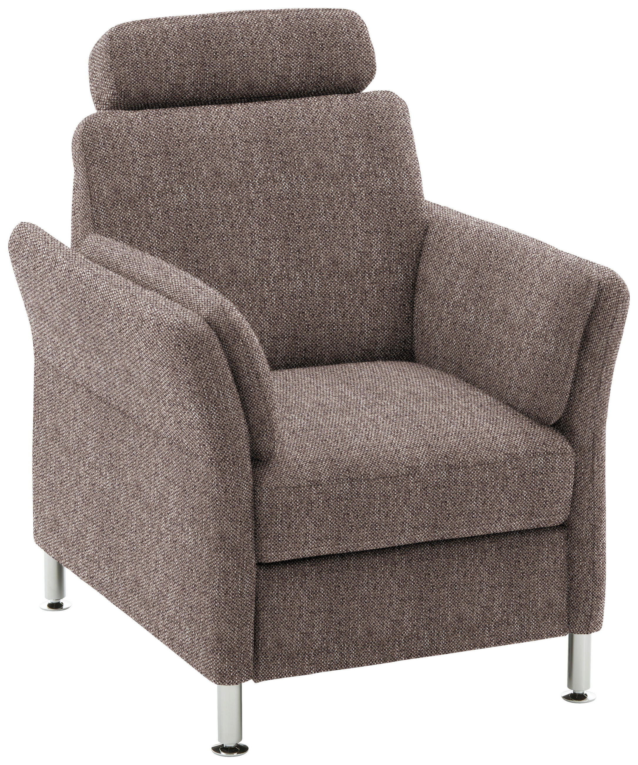 FÅTÖLJ i textil brun  - kromfärg/brun, Klassisk, metall/textil (86/87/93cm) - Beldomo System