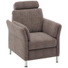 SESSEL in Flachgewebe Braun  - Chromfarben/Braun, Konventionell, Textil/Metall (86/87/93cm) - Beldomo System