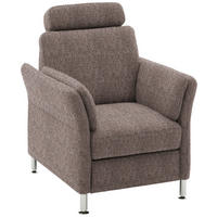 SESSEL in Flachgewebe Braun  - Chromfarben/Braun, Konventionell, Textil/Metall (86/87/93cm) - Beldomo System