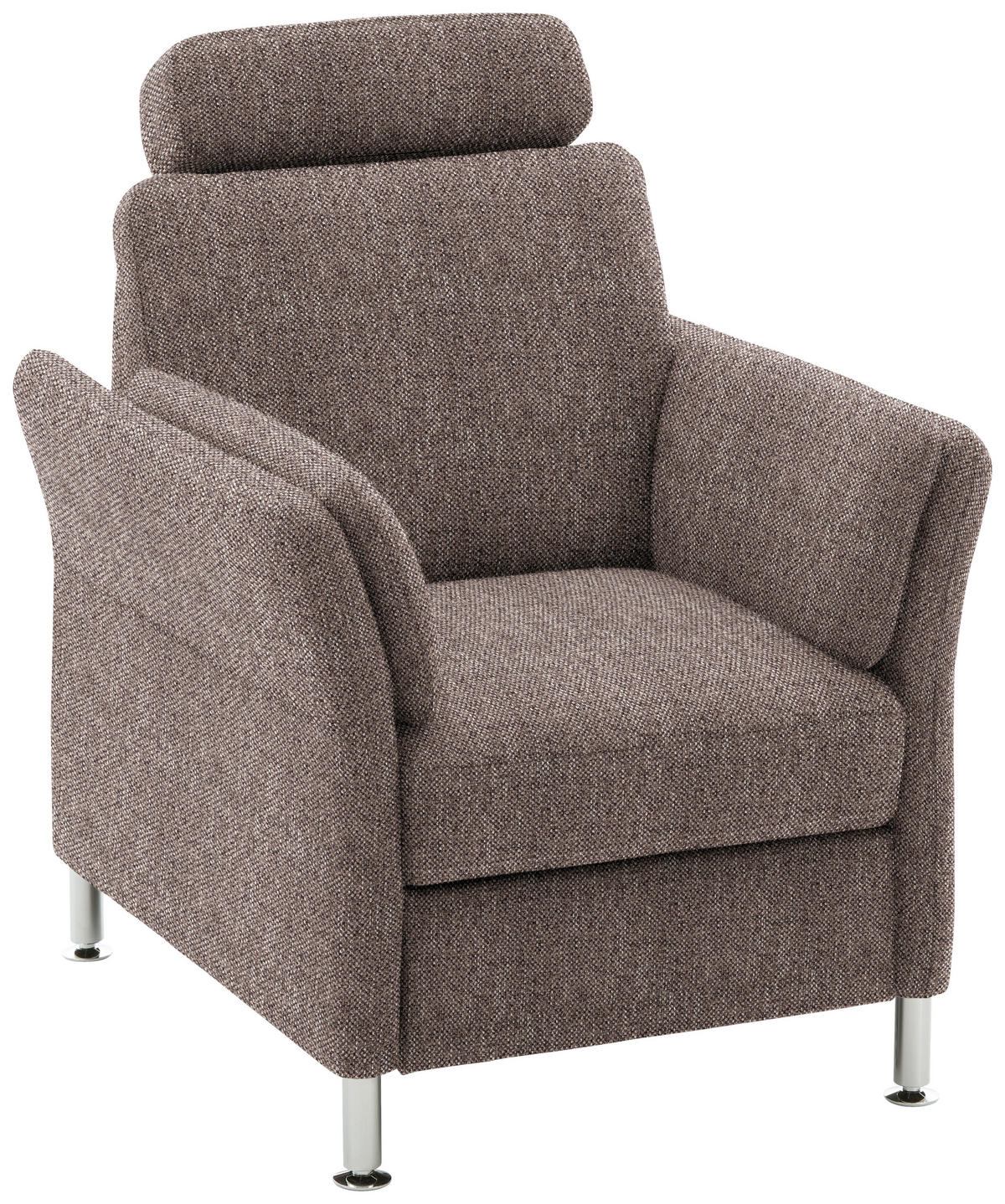 SESSEL in Flachgewebe Braun  - Chromfarben/Braun, Konventionell, Textil/Metall (86/87/93cm) - Beldomo System