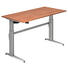 SCHREIBTISCH - Silberfarben/Nussbaumfarben, KONVENTIONELL, Holzwerkstoff/Metall (160/72-119/80cm) SCHREIBTISCH - Silberfarben/Nussbaumfarben, KONVENTIONELL, Holzwerkstoff/Metall (160/72-119/80cm)