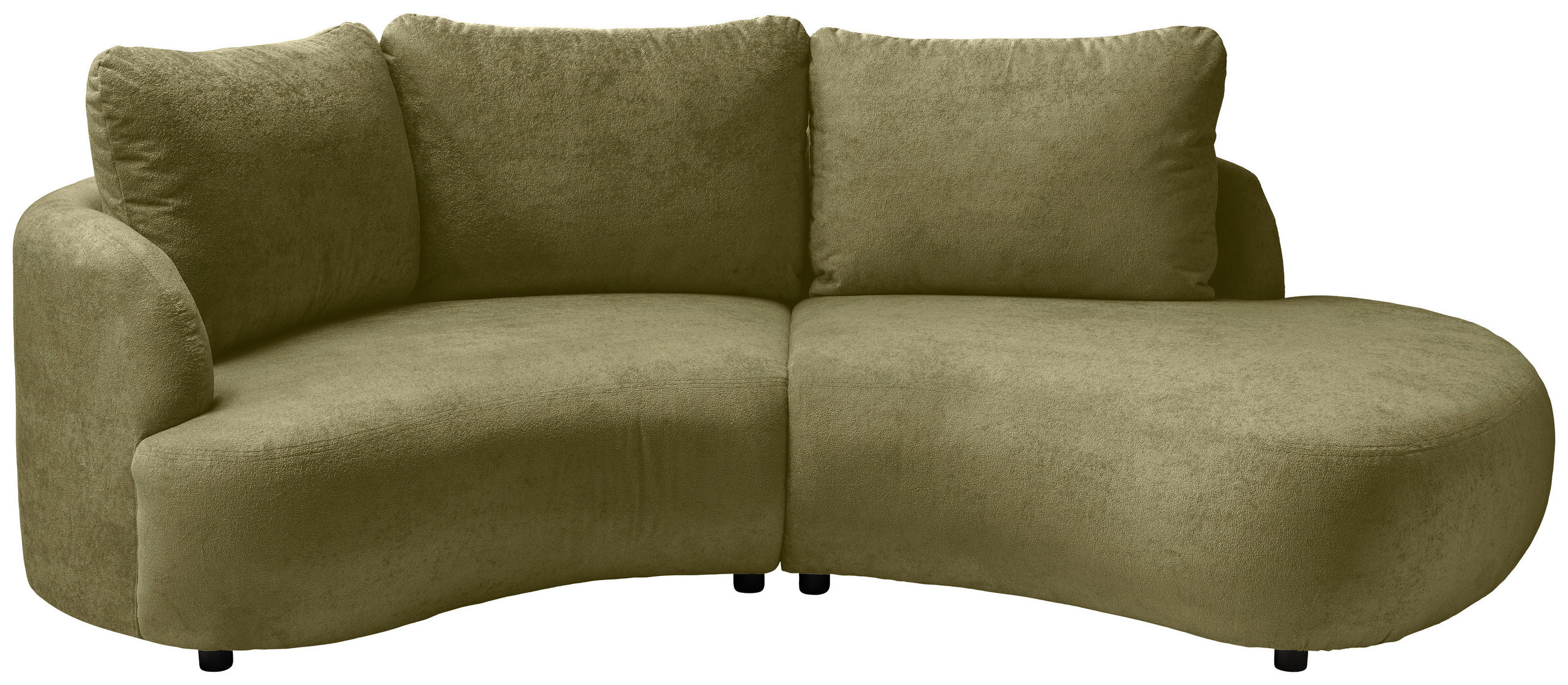ECKSOFA Grün Mikrofaser  - Schwarz/Grün, MODERN, Kunststoff/Textil (139/250cm) - Livetastic