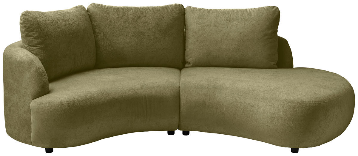 ECKSOFA Grün Mikrofaser  - Schwarz/Grün, MODERN, Kunststoff/Textil (139/250cm) - Livetastic