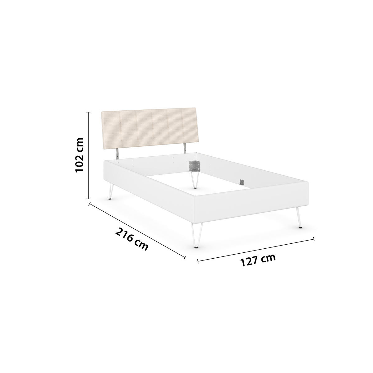 BETT 120/200 cm  in Weiß  - Weiß, Design, Textil/Metall (120/200cm) - Carryhome