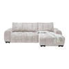 ECKSOFA Flachgewebe Creme  - Schwarz Hochglanz/Creme, Modern, Textil/Metall (273/93/166cm) - MID.YOU