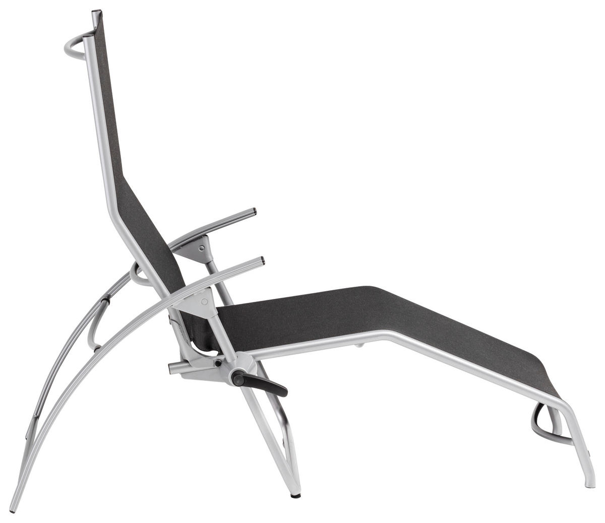 BÄDERLIEGE 73/120/180 cm  - Dunkelgrau/Silberfarben, Basics, Textil/Metall (73/120/180cm) - Kettler