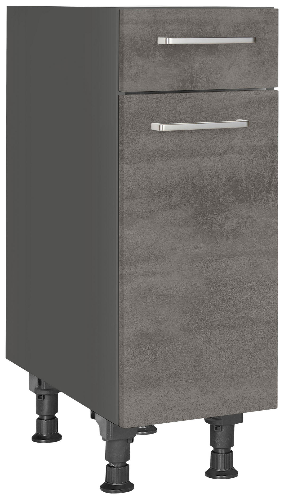 SCHUBKASTENUNTERSCHRANK 30/87/56 cm  in Schieferfarben  - Schieferfarben/Edelstahlfarben, MODERN, Holzwerkstoff/Metall (30/87/56cm) - Nobilia