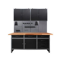 WERKBANKSET 160/205/60 cm  - Anthrazit/Grau, Basics, Holz/Metall (160/205/60cm)