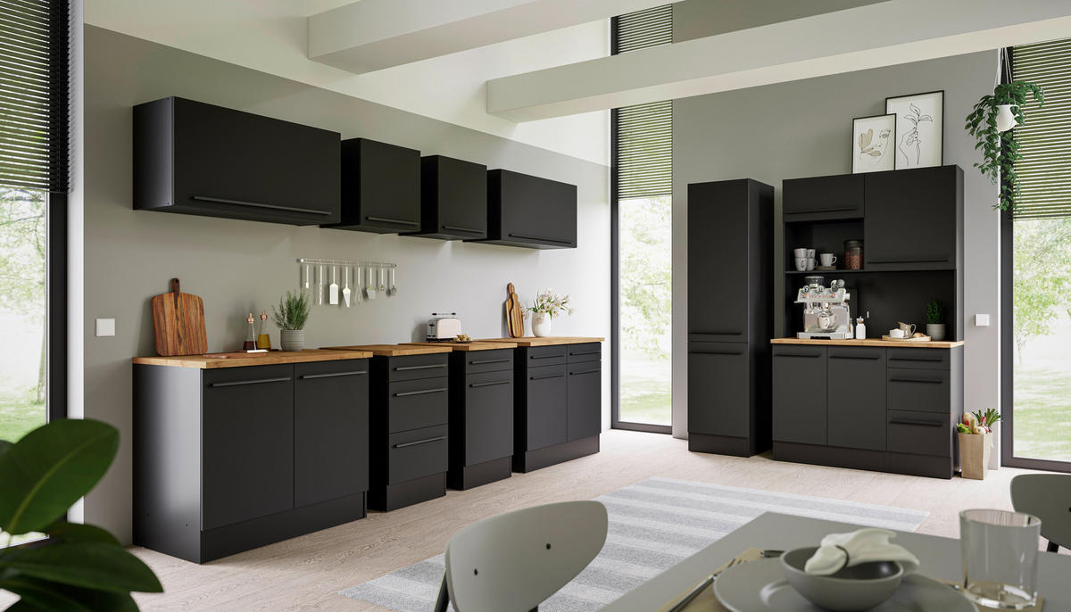 APOTHEKERSCHRANK 50/211/57 cm  in Schwarz  - Schwarz, Design, Holzwerkstoff/Kunststoff (50/211/57cm) - MID.YOU