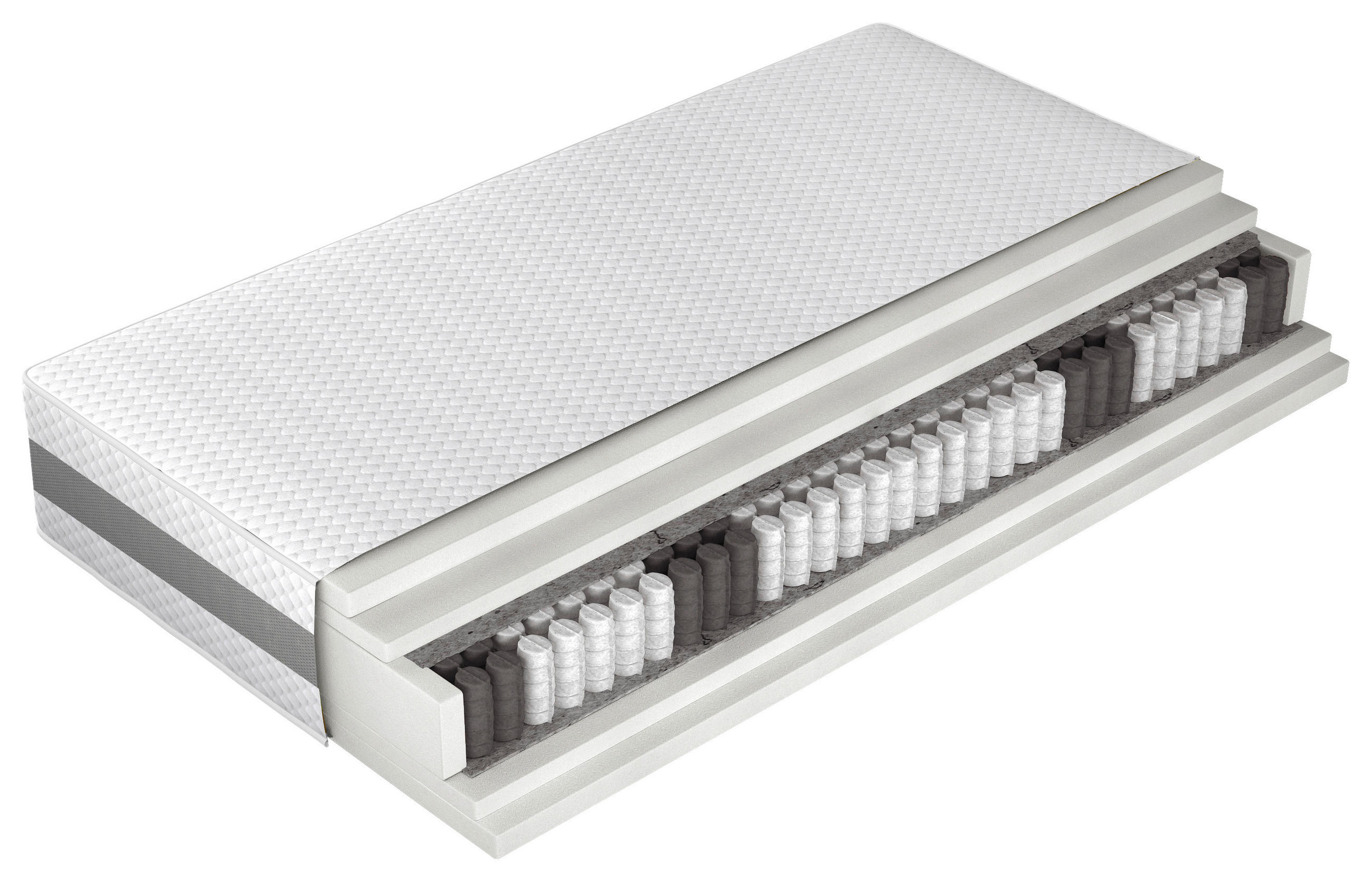 TASCHENFEDERKERNMATRATZE 90/200 cm Höhe ca. 22 cm  H3 = fest  - Textil (90/200cm)