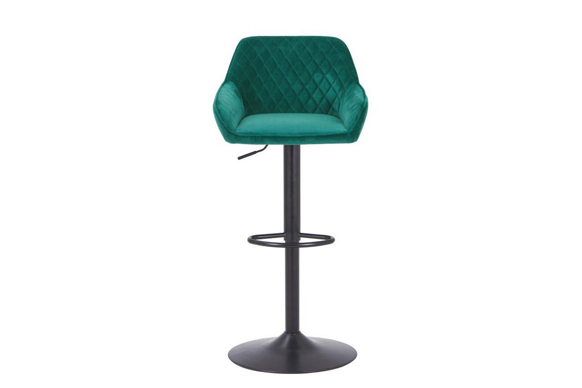 BARHOCKER in Metall, Textil Grün, Schwarz  - Schwarz/Grün, Modern, Textil/Metall (53,5/108/53cm) - Livetastic