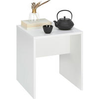 TABURET, kompozitní dřevo, 40/45/40 cm - bílá, Basics, kompozitní dřevo/plast (40/45/40cm) - Hom`in