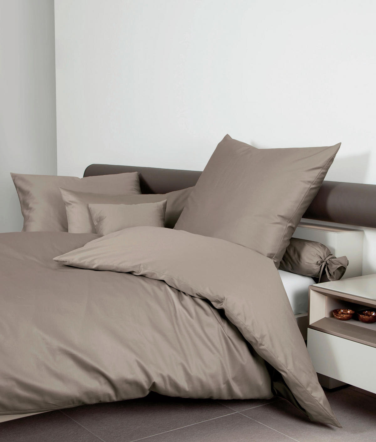 BETTWÄSCHE Giacomo Makosatin 200/200 cm  - Braun, Basics, Textil (200/200cm) - Janine