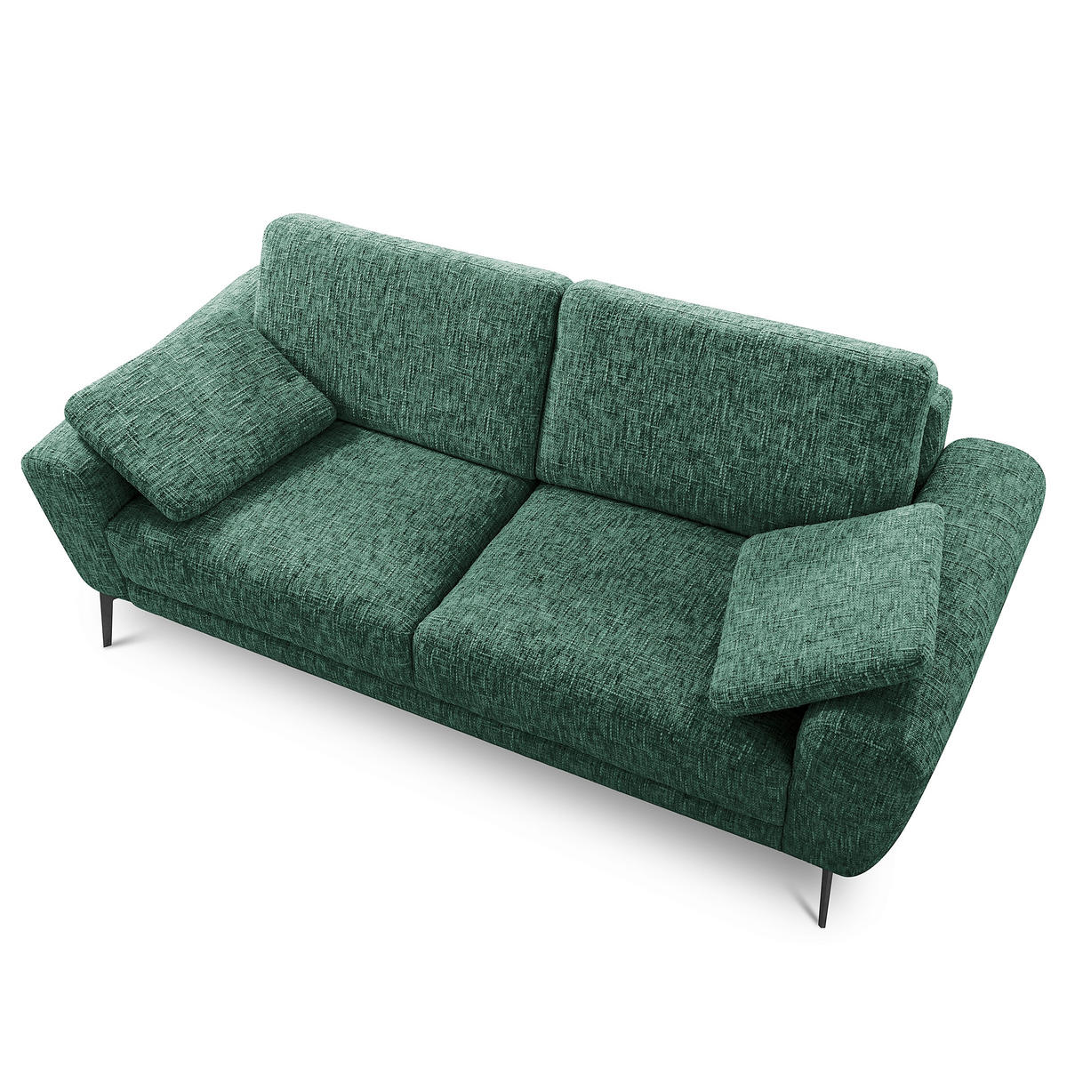 3-SITZER-SOFA Webstoff Grün  - Schwarz/Grün, Design, Textil/Metall (187/85/92cm) - Livetastic