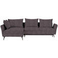 ECKSOFA in Webstoff Grau  - Schwarz/Grau, MODERN, Textil/Metall (182/280cm) - Carryhome