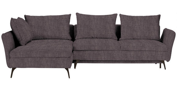 ECKSOFA in Webstoff Grau  - Schwarz/Grau, MODERN, Textil/Metall (182/280cm) - Carryhome