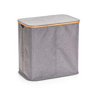 WÄSCHESAMMLER - Grau, Basics, Holz/Textil (54/51/34cm) - Zeller Present