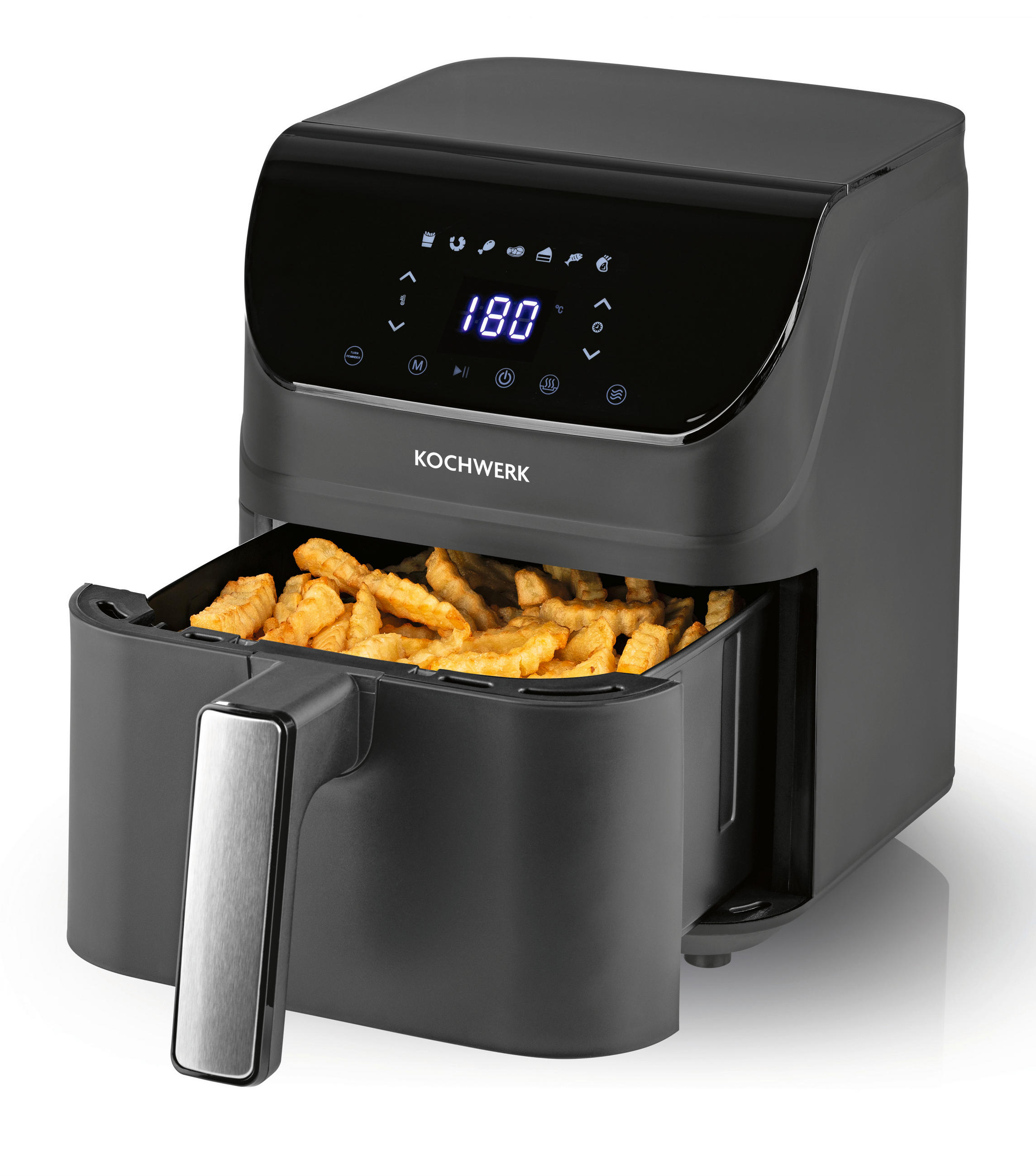 Thumbnail - Kochwerk HEIßLUFTFRITTEUSE Rachs Kochwerk, Anthrazit, Metall, Kunststoff, 4 L, 25x30x34 cm, antihaftbeschichteter Innenb...