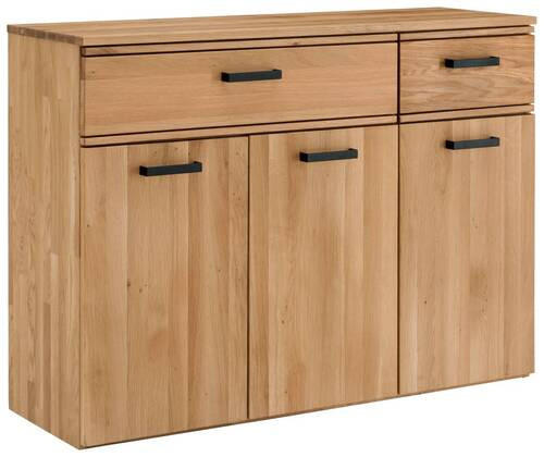 SIDEBOARD  in 120/89/39 cm  - Eichefarben/Schwarz, MODERN, Holz/Metall (120/89/39cm)