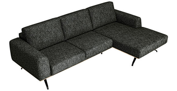 ECKSOFA in Struktur Waldgrün 262/157 cm - Waldgrün/Schwarz, Design, Textil/Metall (262/157cm) - Novel