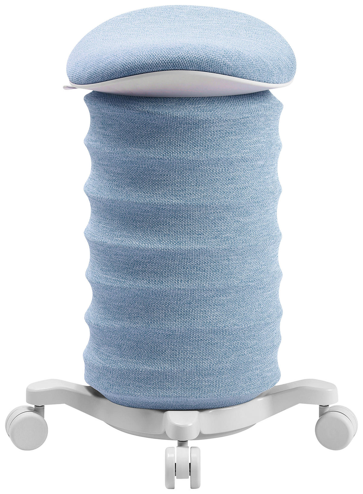 BÜROHOCKER Weiß, Hellblau  - Weiß/Hellblau, Design, Kunststoff/Textil (37,5/58-70/36cm) - Topstar