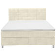 BOXSPRINGBETT 160/200 cm  in Creme  - Chromfarben/Creme, KONVENTIONELL, Kunststoff/Textil (160/200cm) - Voleo