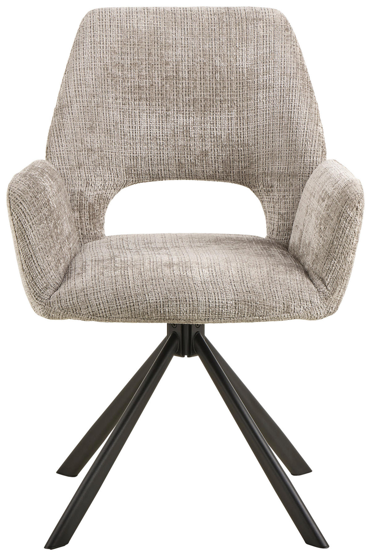 ARMLEHNSTUHL  in Stahl Chenille  - Schwarz/Grau, Design, Textil/Metall (60/85/63cm) - MID.YOU